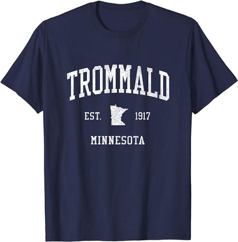 Trommald Minnesota MN T-Shirt Vintage Athletic Sports Design Tee