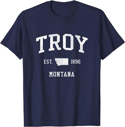 Troy Montana MT T-Shirt Vintage Athletic Sports Design Tee