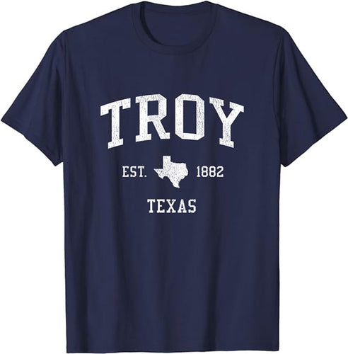 Troy Texas TX T-Shirt Vintage Athletic Sports Design Tee