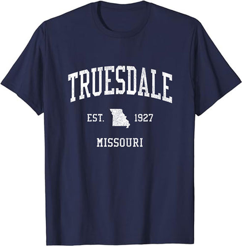 Truesdale Missouri MO T-Shirt Vintage Athletic Sports Design Tee