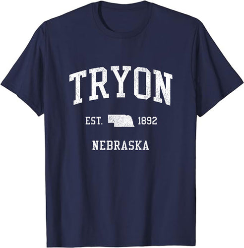 Tryon Nebraska NE T-Shirt Vintage Athletic Sports Design Tee