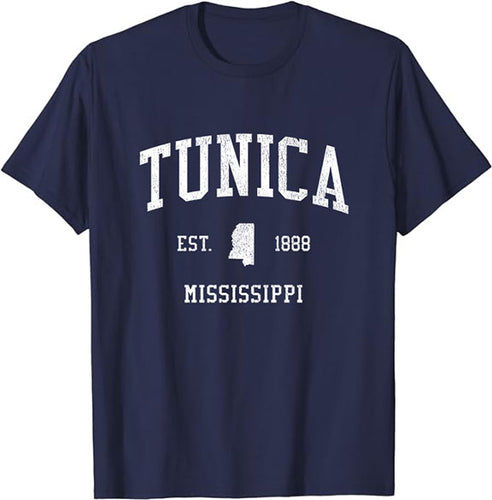 Tunica Mississippi MS T-Shirt Vintage Athletic Sports Design Tee