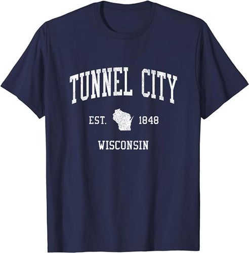 Tunnel City Wisconsin WI T-Shirt Vintage Athletic Sports Design Tee