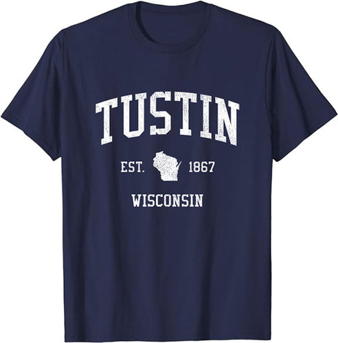 Tustin Wisconsin WI T-Shirt Vintage Athletic Sports Design Tee