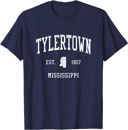 Tylertown Mississippi MS T-Shirt Vintage Athletic Sports Design Tee