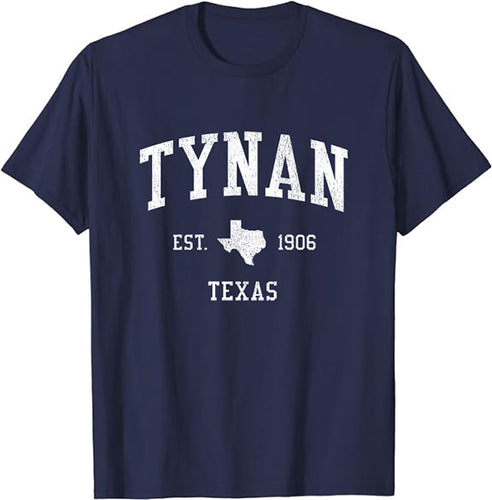 Tynan Texas TX T-Shirt Vintage Athletic Sports Design Tee