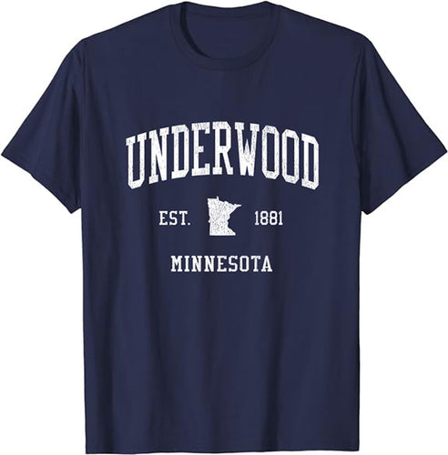 Underwood Minnesota MN T-Shirt Vintage Athletic Sports Design Tee