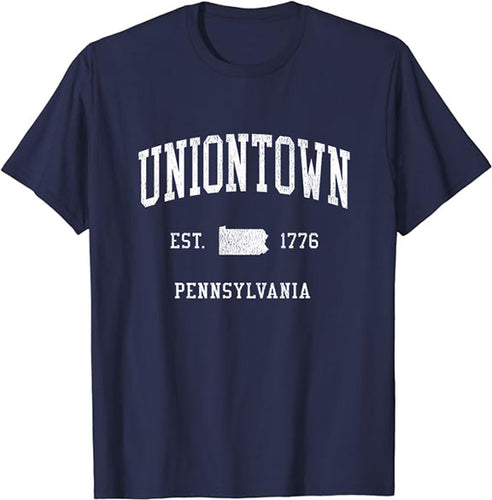 Uniontown Pennsylvania PA T-Shirt Vintage Athletic Sports Design Tee