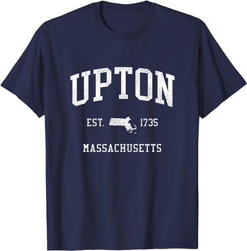 Upton Massachusetts MA T-Shirt Vintage Athletic Sports Design Tee