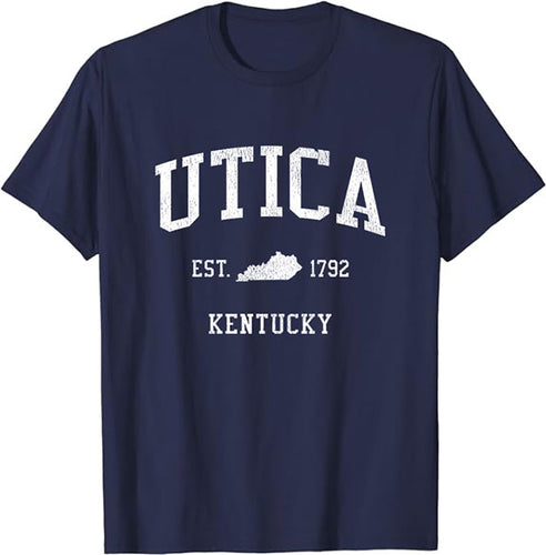 Utica Kentucky KY T-Shirt Vintage Athletic Sports Design Tee