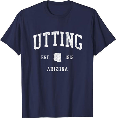 Utting Arizona AZ T-Shirt Vintage Athletic Sports Design Tee