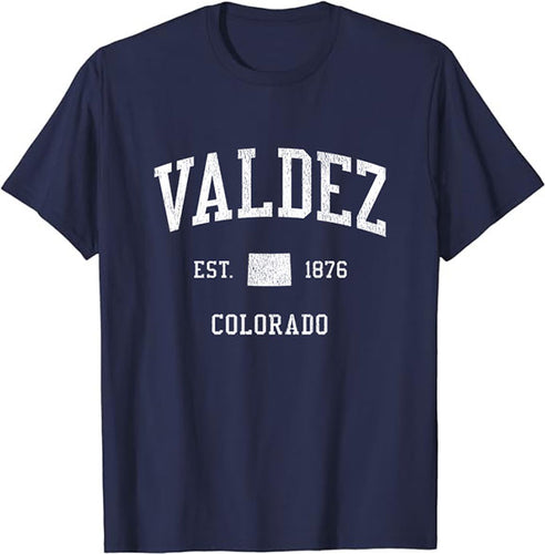 Valdez Colorado CO T-Shirt Vintage Athletic Sports Design Tee