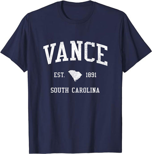 Vance South Carolina SC T-Shirt Vintage Athletic Sports Design Tee