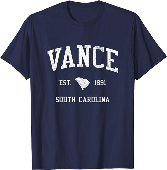 Vance South Carolina SC T-Shirt Vintage Athletic Sports Design Tee