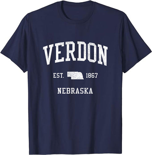 Verdon Nebraska NE T-Shirt Vintage Athletic Sports Design Tee