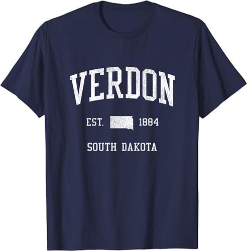 Verdon South Dakota SD T-Shirt Vintage Athletic Sports Design Tee