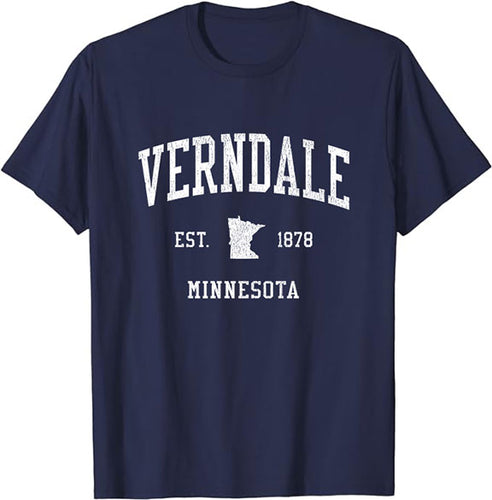 Verndale Minnesota MN T-Shirt Vintage Athletic Sports Design Tee