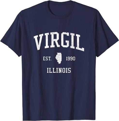 Virgil Illinois IL T-Shirt Vintage Athletic Sports Design Tee