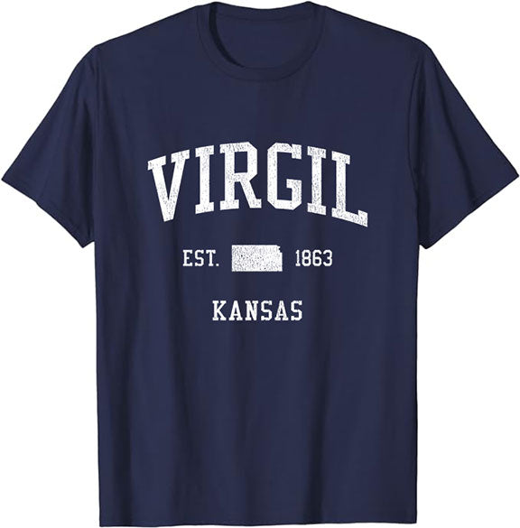 Virgil Kansas KS T-Shirt Vintage Athletic Sports Design Tee