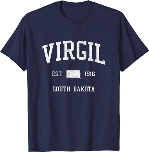 Virgil South Dakota SD T-Shirt Vintage Athletic Sports Design Tee