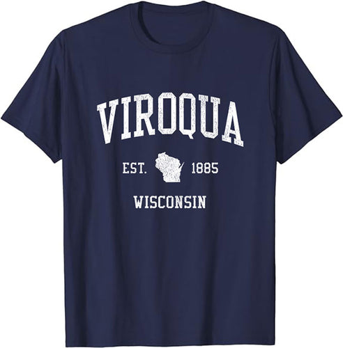 Viroqua Wisconsin WI T-Shirt Vintage Athletic Sports Design Tee