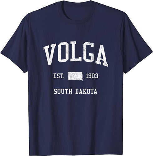 Volga South Dakota SD T-Shirt Vintage Athletic Sports Design Tee