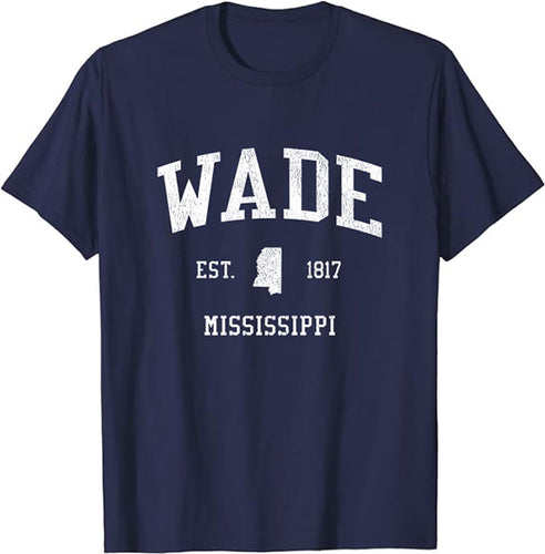 Wade Mississippi MS T-Shirt Vintage Athletic Sports Design Tee