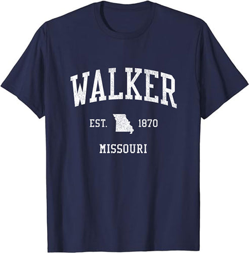 Walker Missouri MO T-Shirt Vintage Athletic Sports Design Tee