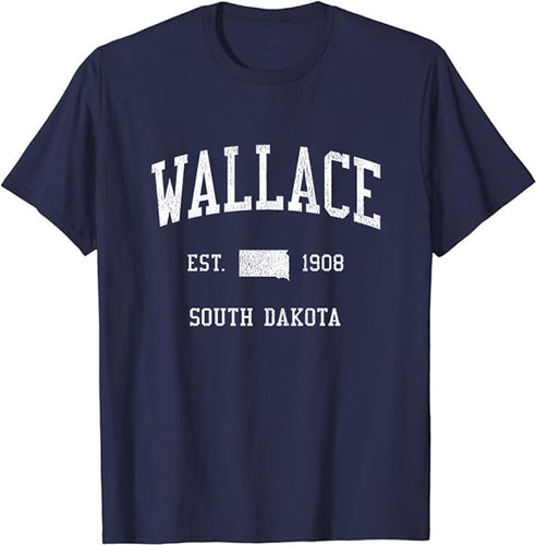 Wallace South Dakota SD T-Shirt Vintage Athletic Sports Design Tee