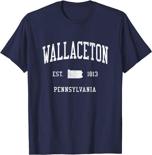 Wallaceton Pennsylvania PA T-Shirt Vintage Athletic Sports Design Tee