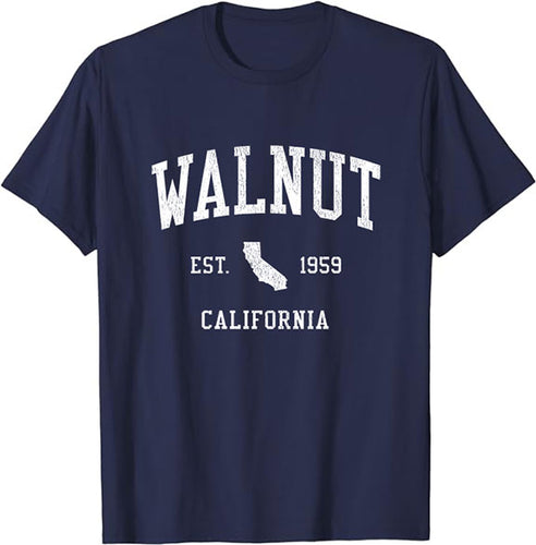 Walnut California CA T-Shirt Vintage Athletic Sports Design Tee