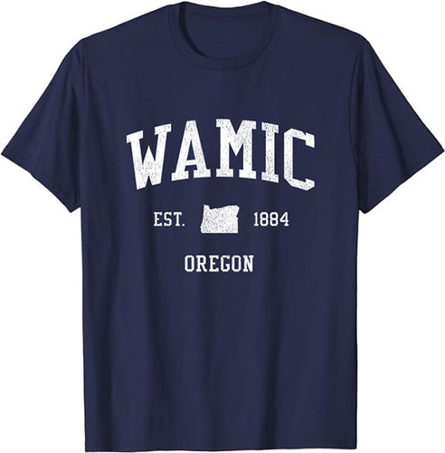 Wamic Oregon OR T-Shirt Vintage Athletic Sports Design Tee