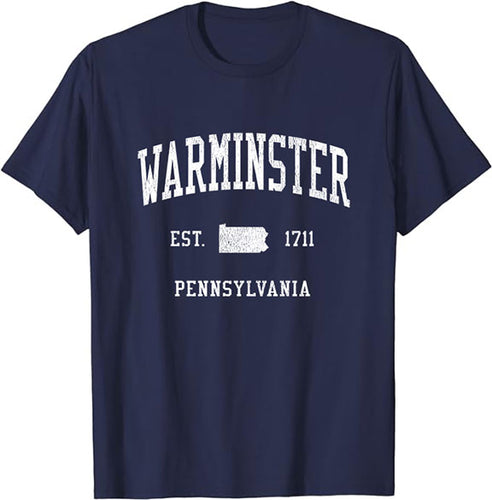 Warminster Pennsylvania PA T-Shirt Vintage Athletic Sports Design Tee