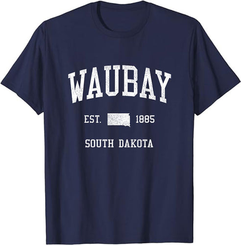 Waubay South Dakota SD T-Shirt Vintage Athletic Sports Design Tee