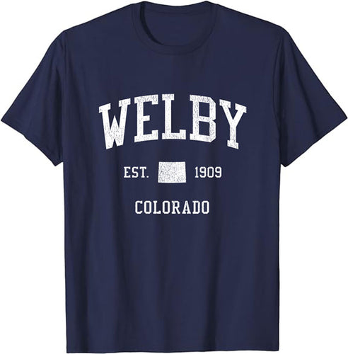 Welby Colorado CO T-Shirt Vintage Athletic Sports Design Tee