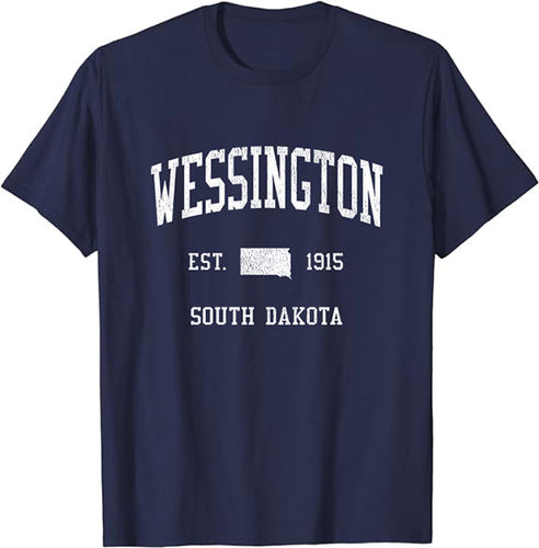 Wessington South Dakota SD T-Shirt Vintage Athletic Sports Design Tee