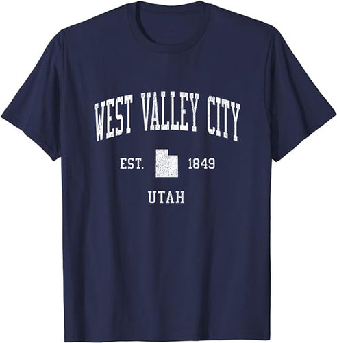 West Valley City Utah UT T-Shirt Vintage Athletic Sports Design Tee