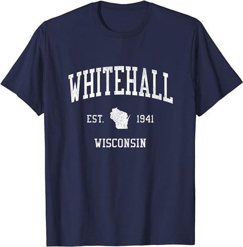 Whitehall Wisconsin WI T-Shirt Vintage Athletic Sports Design Tee