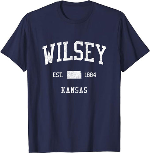 Wilsey Kansas KS T-Shirt Vintage Athletic Sports Design Tee