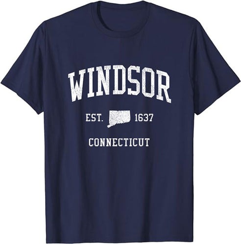 Windsor Connecticut CT T-Shirt Vintage Athletic Sports Design Tee