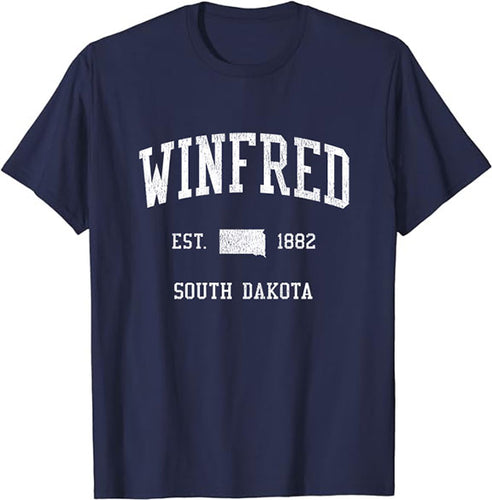 Winfred South Dakota SD T-Shirt Vintage Athletic Sports Design Tee