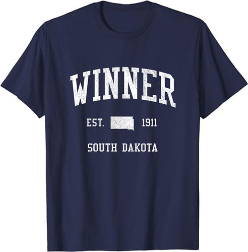 Winner South Dakota SD T-Shirt Vintage Athletic Sports Design Tee