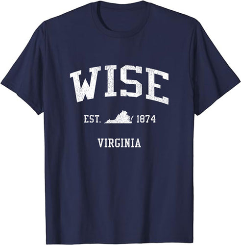 Wise Virginia VA Vintage Athletic Sports Design T-Shirt JS01