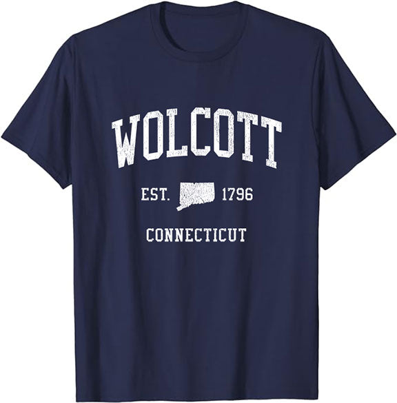 Wolcott Connecticut CT T-Shirt Vintage Athletic Sports Design Tee