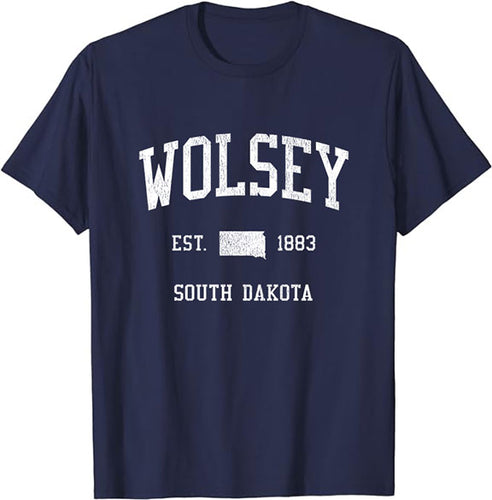 Wolsey South Dakota SD T-Shirt Vintage Athletic Sports Design Tee