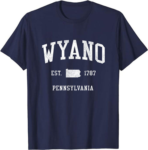 Wyano Pennsylvania PA T-Shirt Vintage Athletic Sports Design Tee