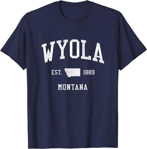 Wyola Montana MT T-Shirt Vintage Athletic Sports Design Tee