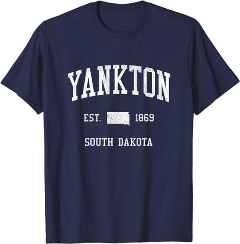 Yankton South Dakota SD T-Shirt Vintage Athletic Sports Design Tee