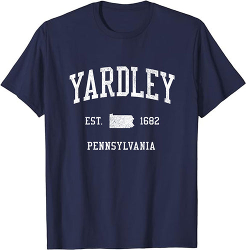 Yardley Pennsylvania PA T-Shirt Vintage Athletic Sports Design Tee