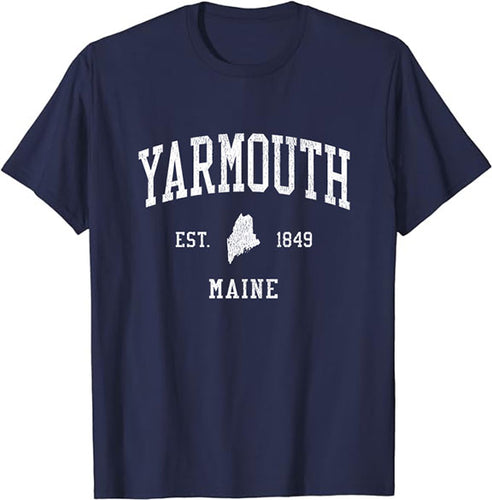 Yarmouth Maine ME T-Shirt Vintage Athletic Sports Design Tee